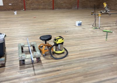 Newly laid solid timber sports flooring at Dulwich Hill School gymnasium